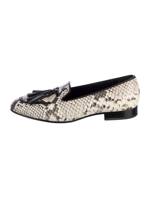 Max Mara Embossed Leather Animal Print Loafers
