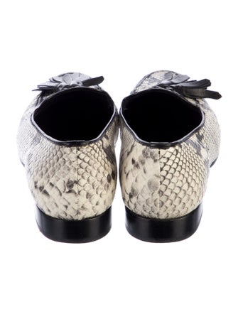 Max Mara Embossed Leather Animal Print Loafers