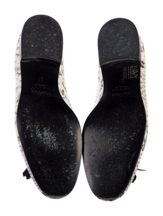 Max Mara Embossed Leather Animal Print Loafers