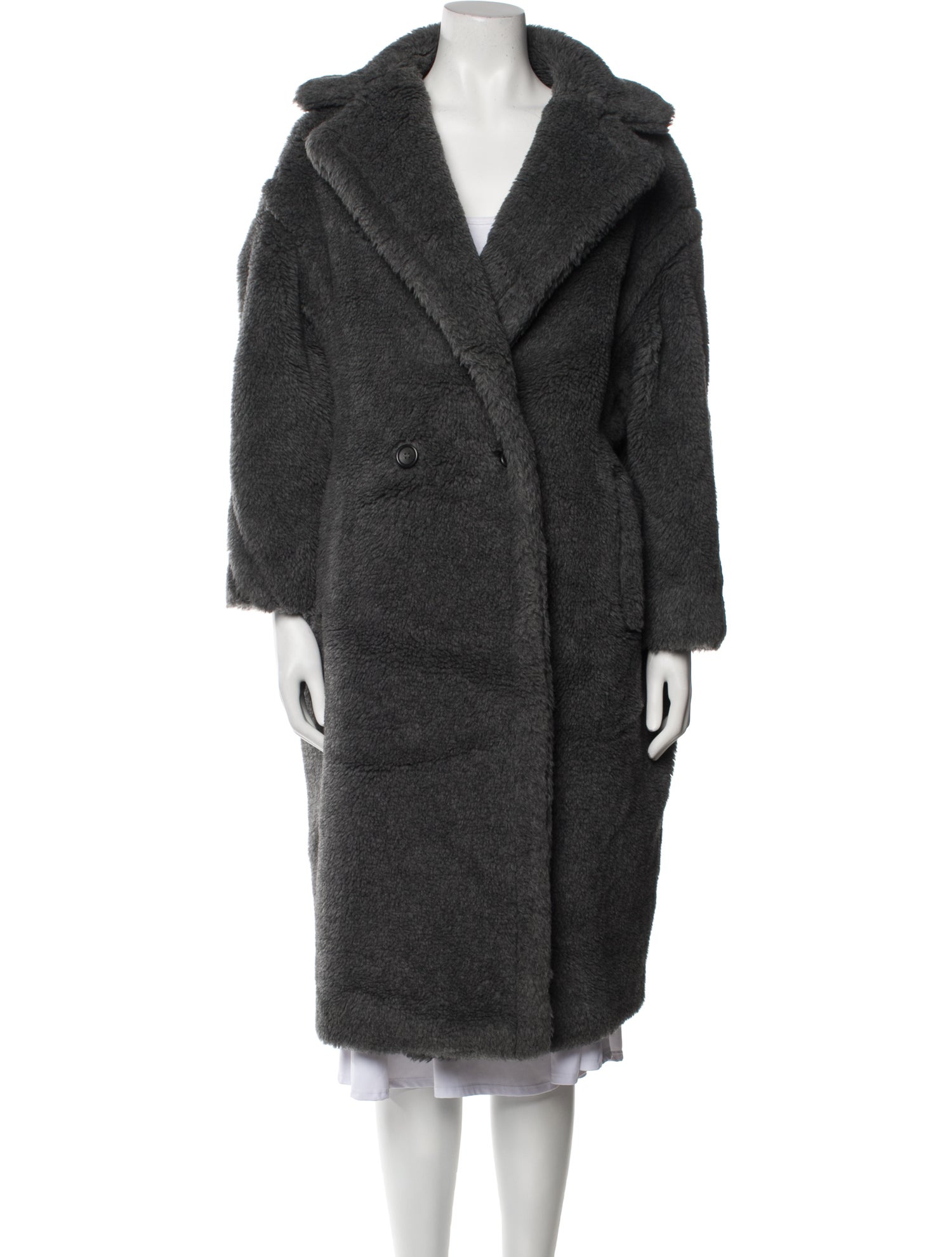 Max Mara Virgin Wool Faux Fur Coat