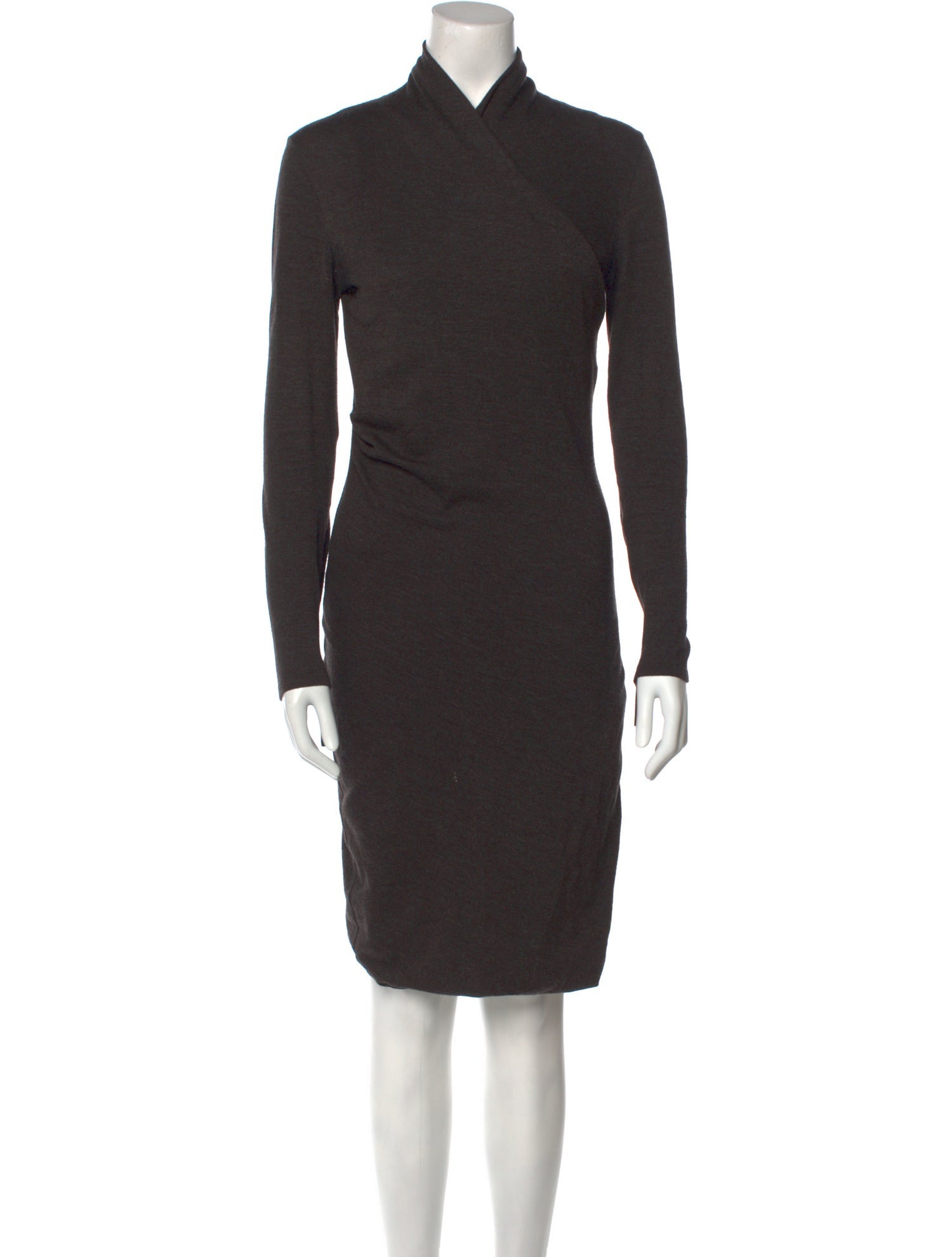 Max Mara Calf Leather Knee-Length Dress