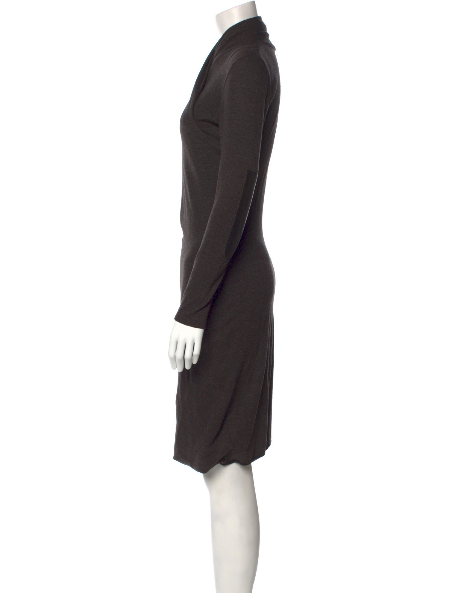 Max Mara Calf Leather Knee-Length Dress