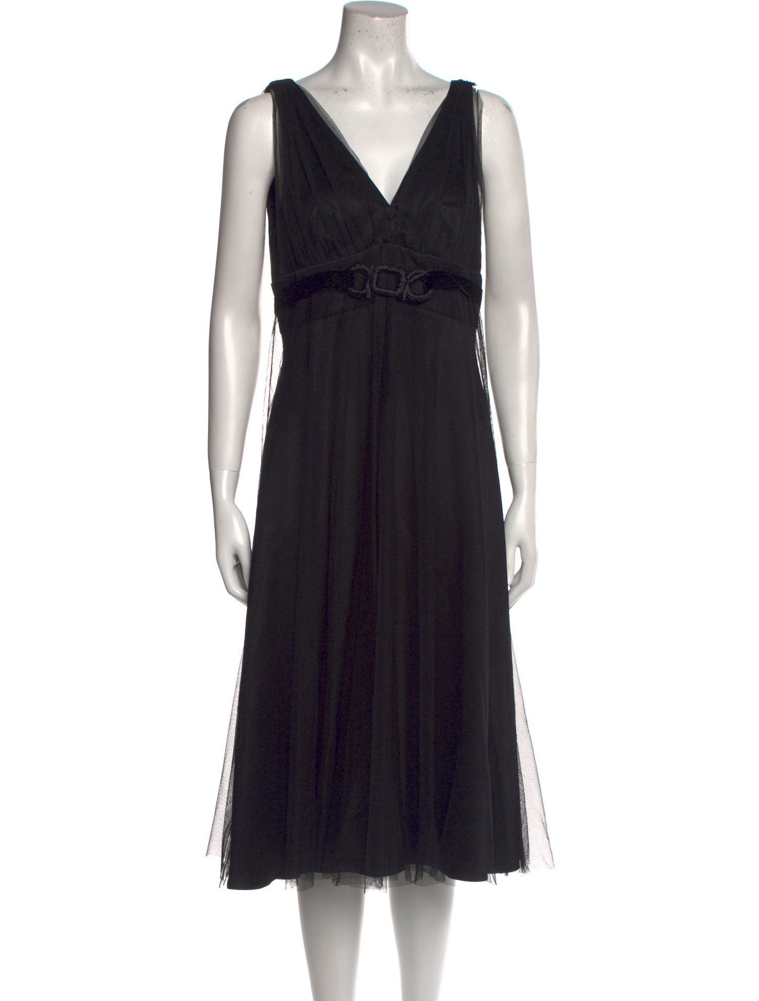 Max Mara V-Neck Midi Length Dress
