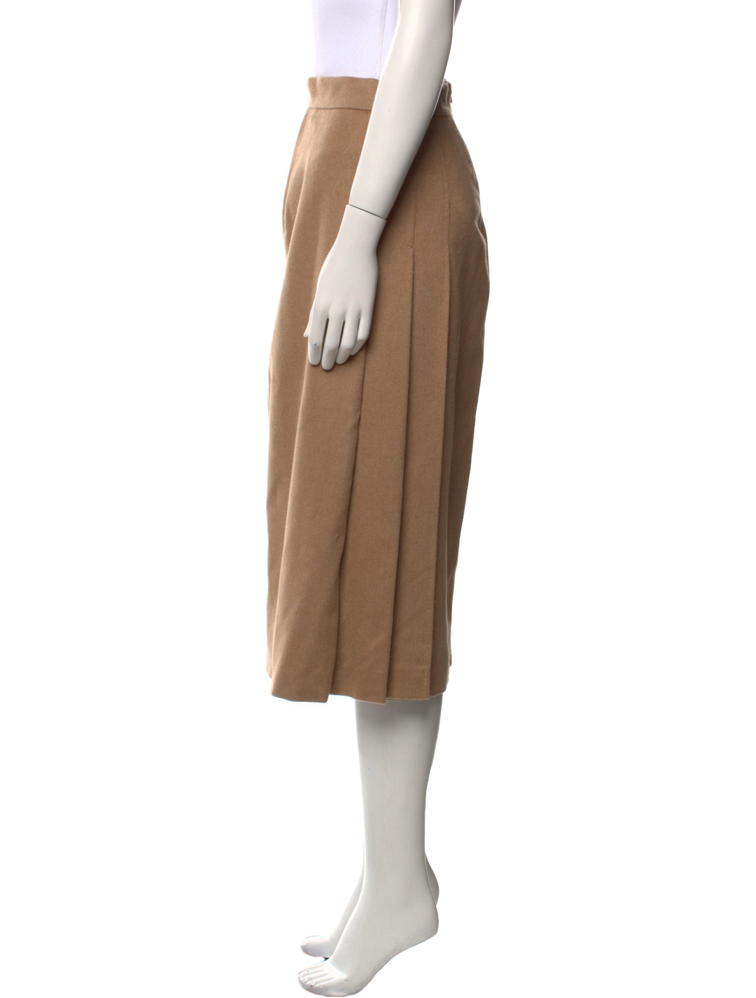 Max Mara Camel Leather Midi Length Skirt w/ Tags