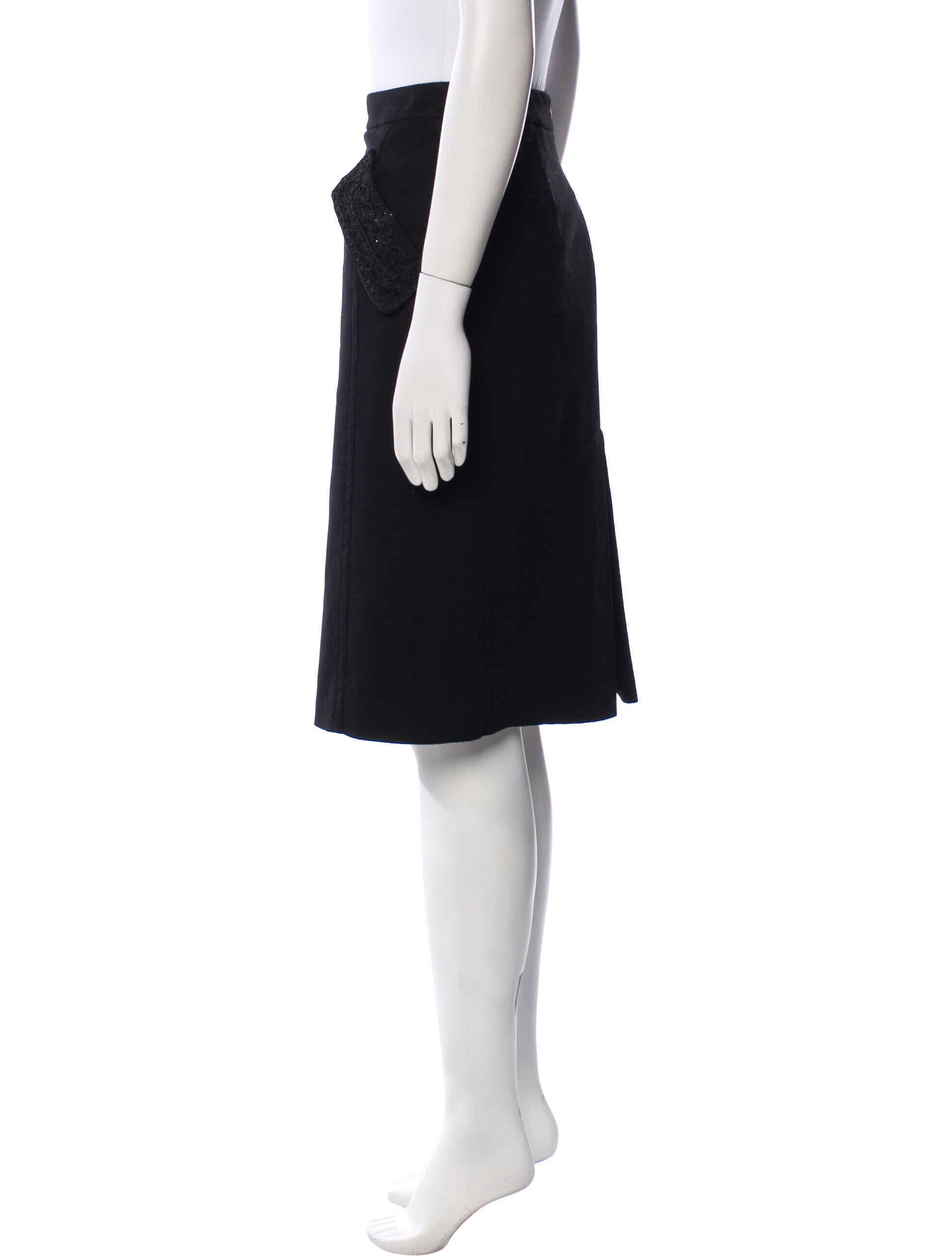 Max Mara Virgin Wool Knee-Length Skirt