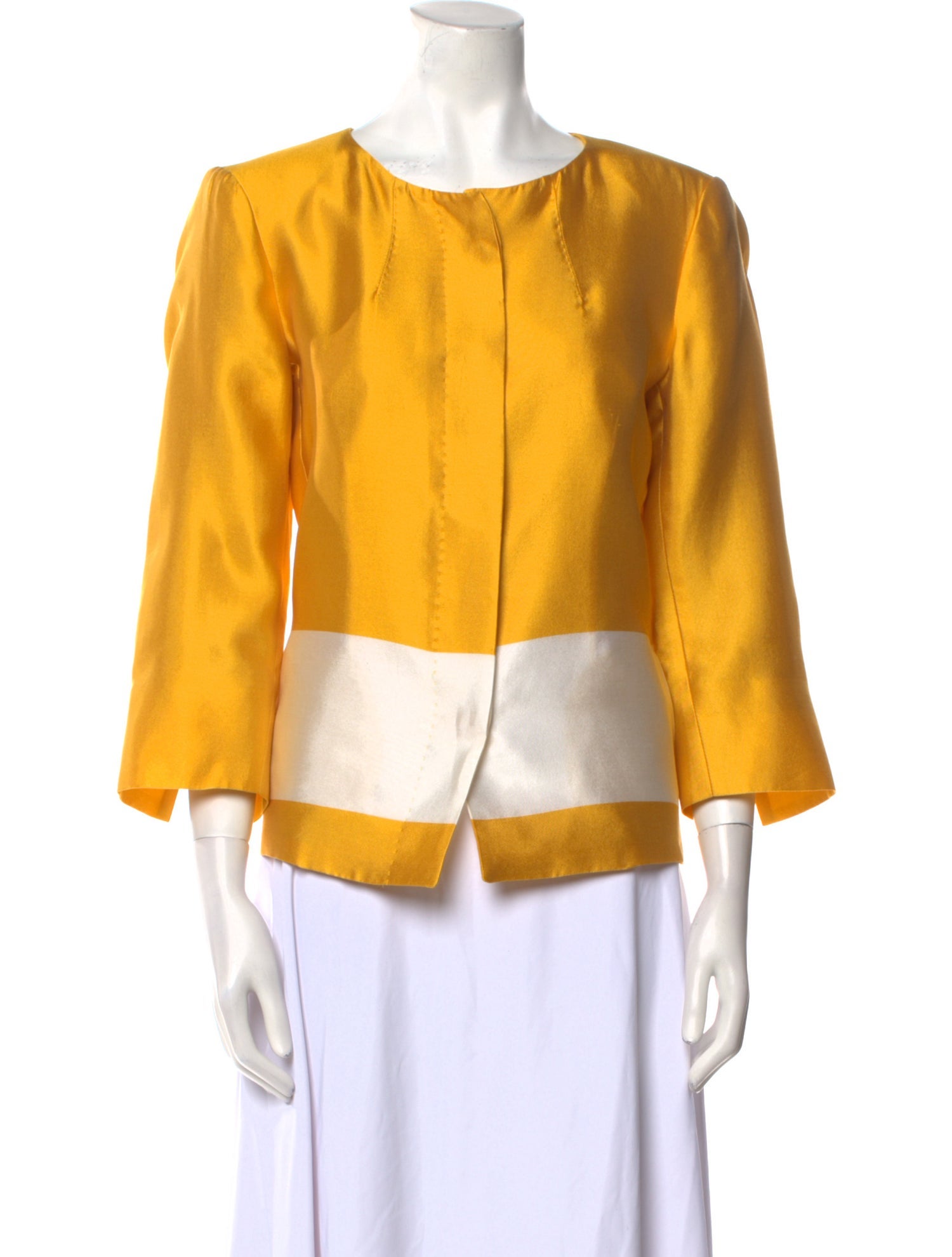 Max Mara Silk Colorblock Pattern Evening Jacket