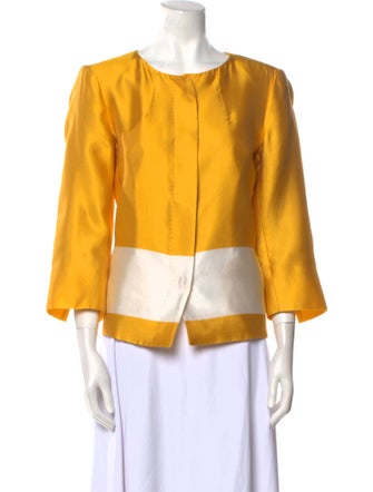 Max Mara Silk Colorblock Pattern Evening Jacket