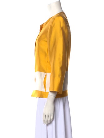 Max Mara Silk Colorblock Pattern Evening Jacket