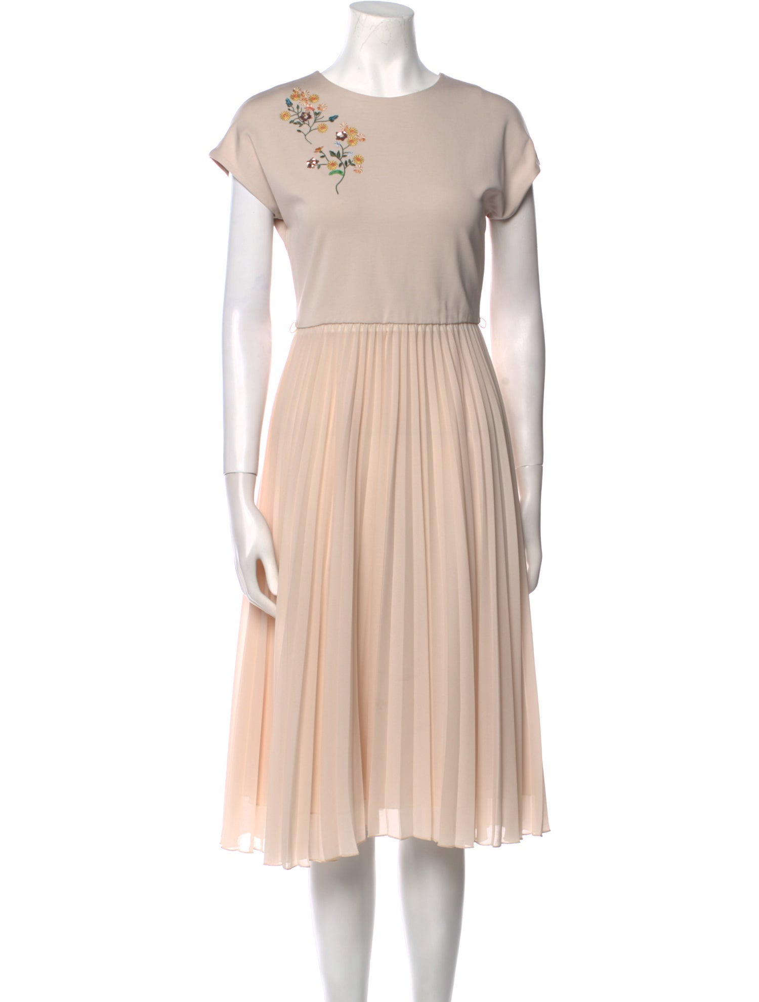 Max Mara Studio Crew Neck Midi Length Dress