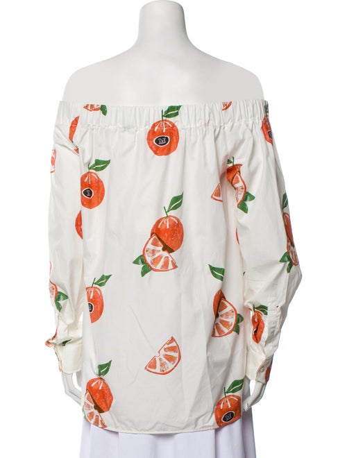 Max Mara Printed Off-The-Shoulder Blouse