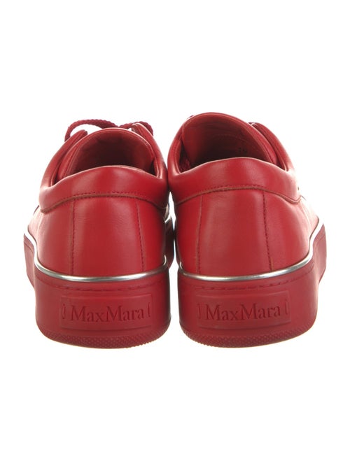 Max Mara Leather Lace Trim Embellishment Sneakers