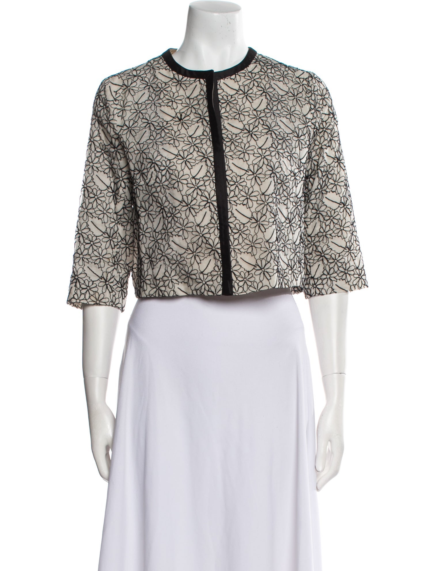 Max Mara Silk Floral Print Crop Top