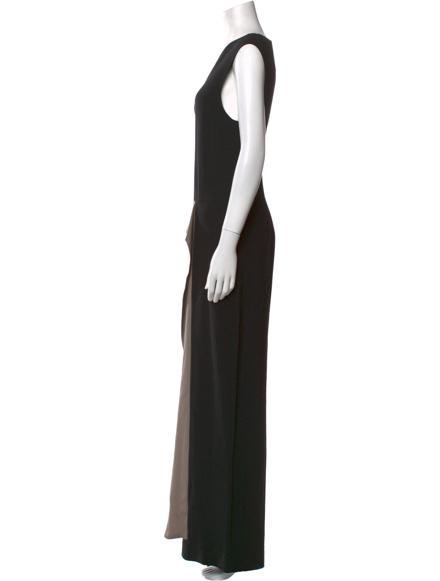 Max Mara Colorblock Pattern Crew Neck Jumpsuit