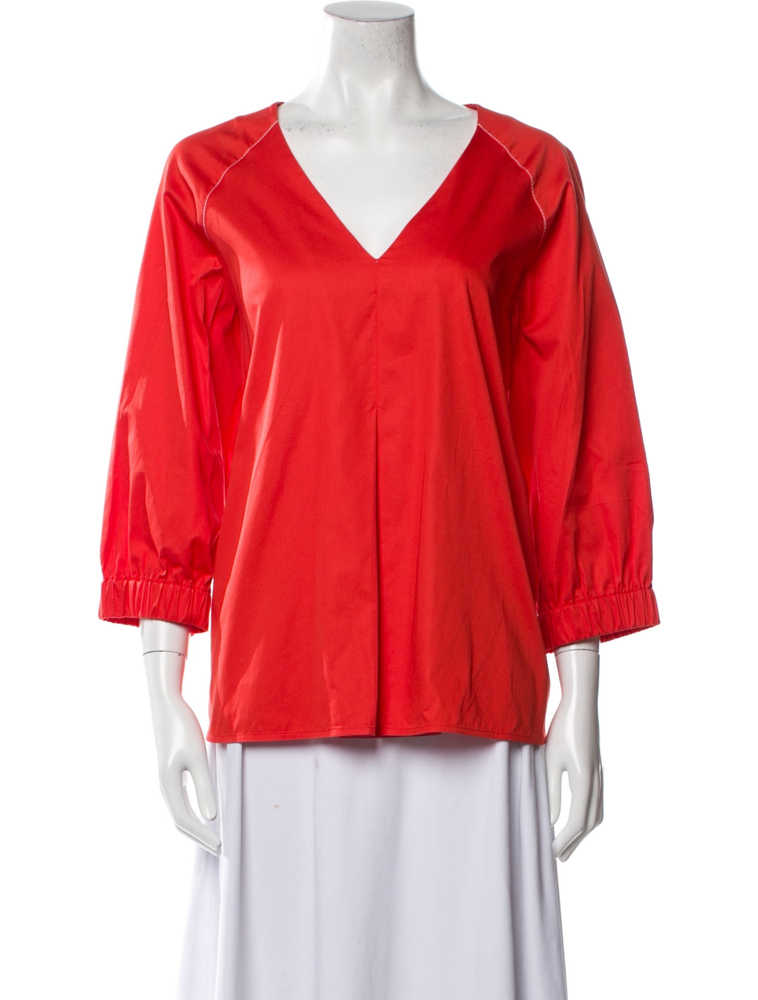 Max Mara V-Neck Three-Quarter Sleeve Blouse