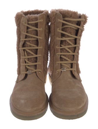 Max Mara Suede Combat Boots