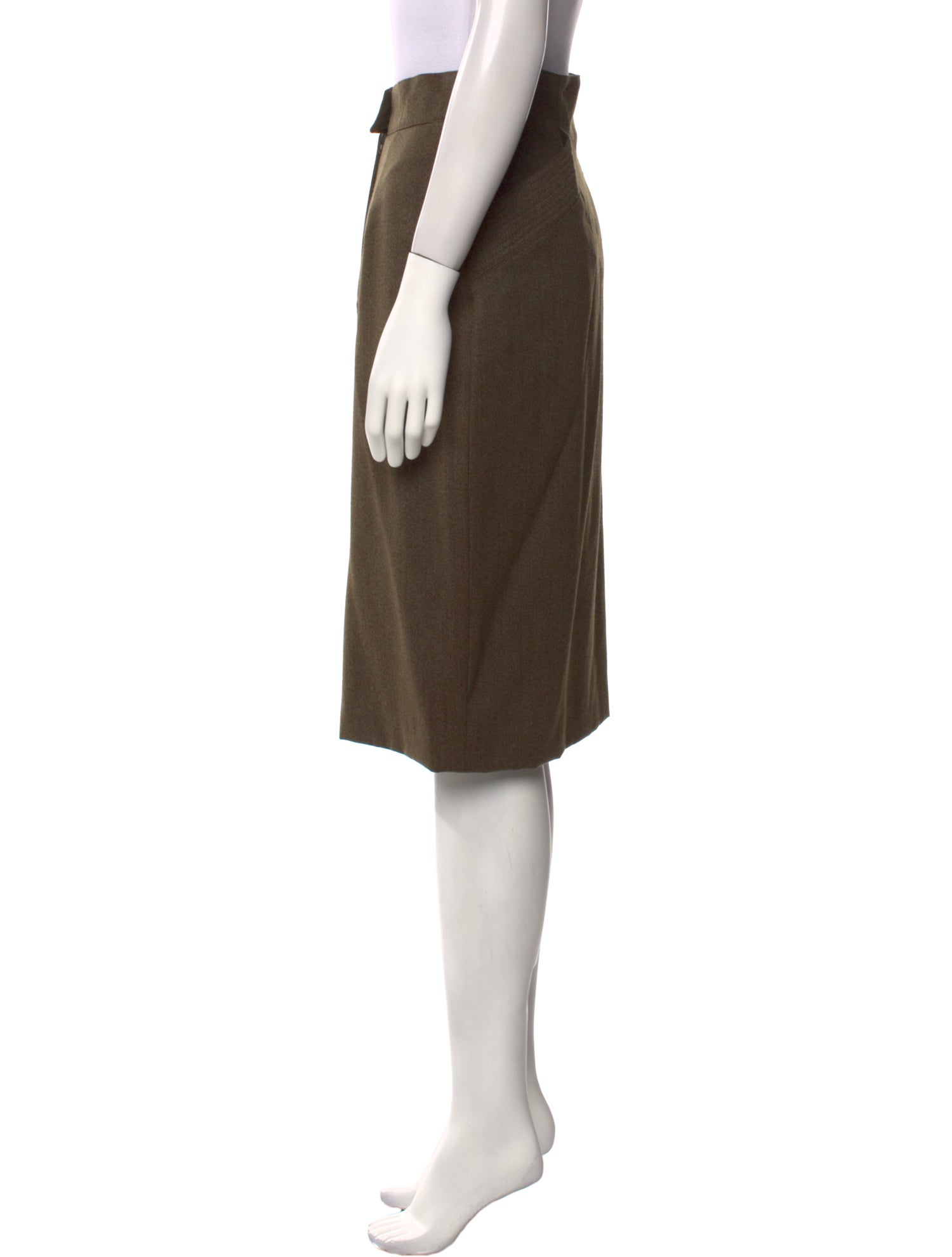Max Mara Virgin Wool Knee-Length Skirt
