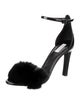 Max Mara Patent Leather Fur Trim D'Orsay Pumps