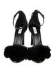 Max Mara Patent Leather Fur Trim D'Orsay Pumps