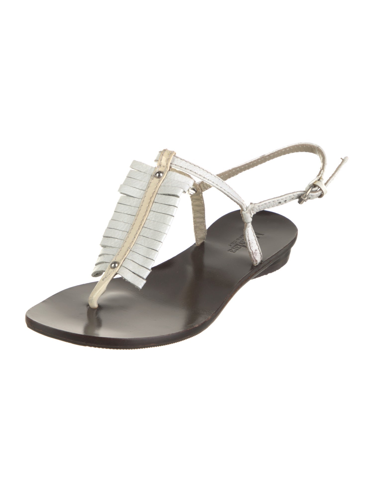 Max Mara Leather T-Strap Sandals