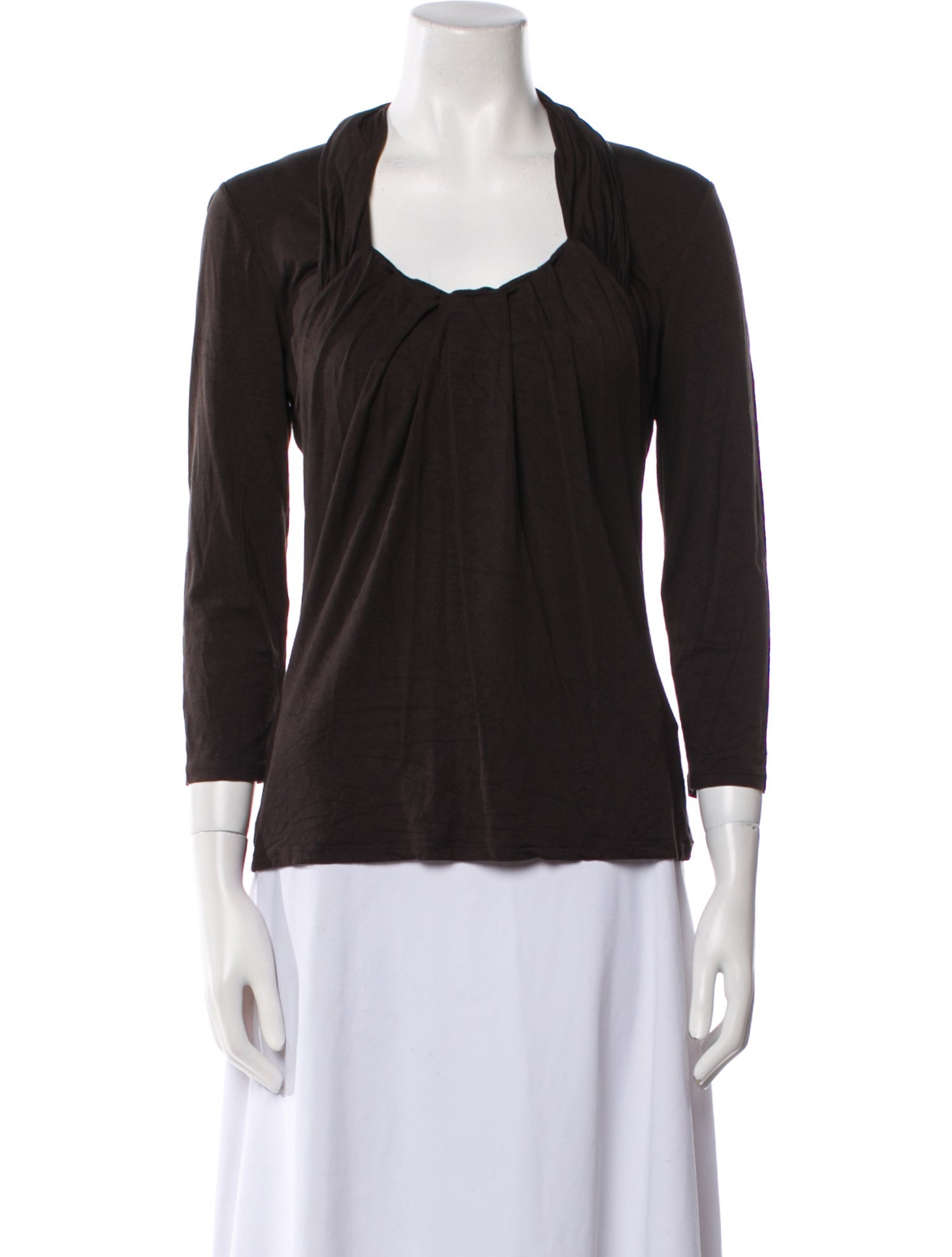 Max Mara Scoop Neck Three-Quarter Sleeve Top