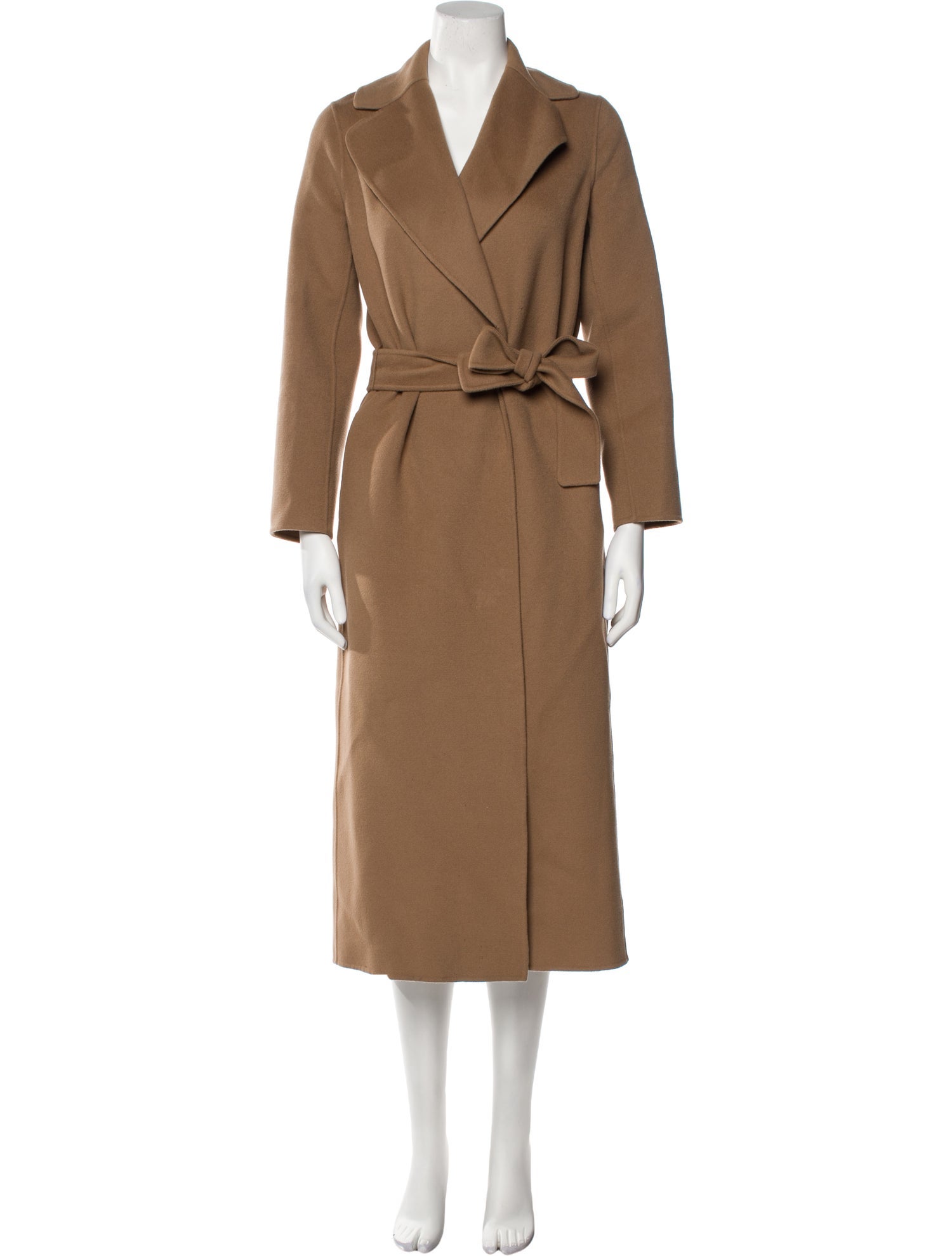 Max Mara S Belted -Sleeved Virgin Wool Trench Coat