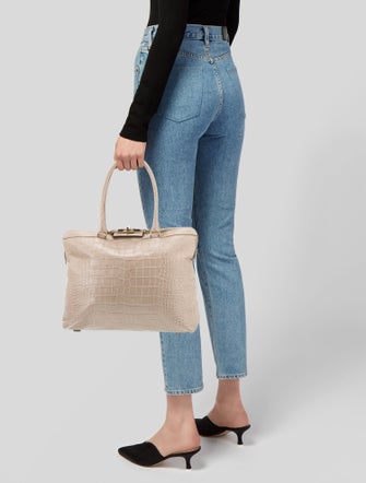 Max Mara Embossed Leather Shoulder Bag