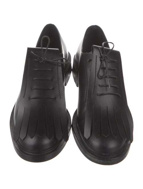 Max Mara Leather Fringe Trim Accent Oxfords