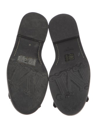 Max Mara Leather Fringe Trim Accent Oxfords