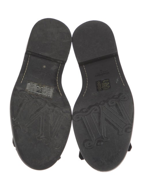 Max Mara Leather Fringe Trim Accent Oxfords