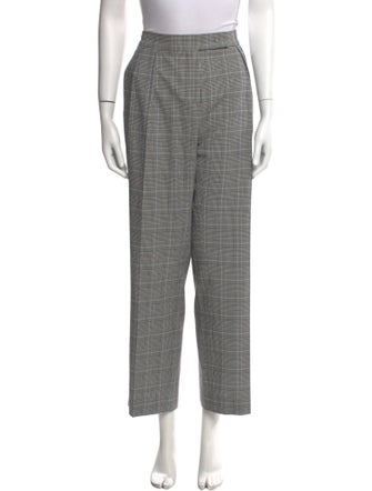 Max Mara Plaid Print Wide Leg Pants