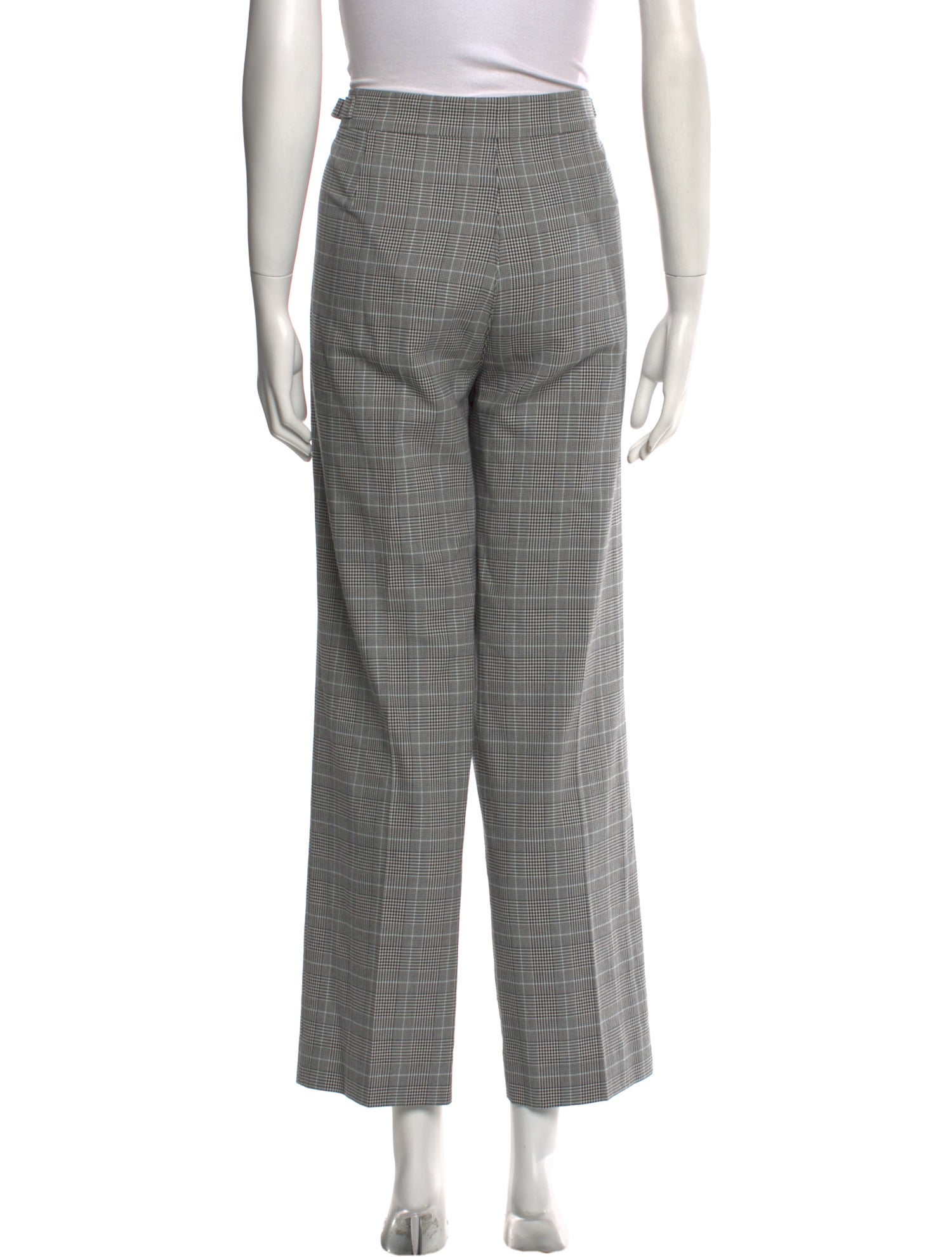 Max Mara Plaid Print Wide Leg Pants