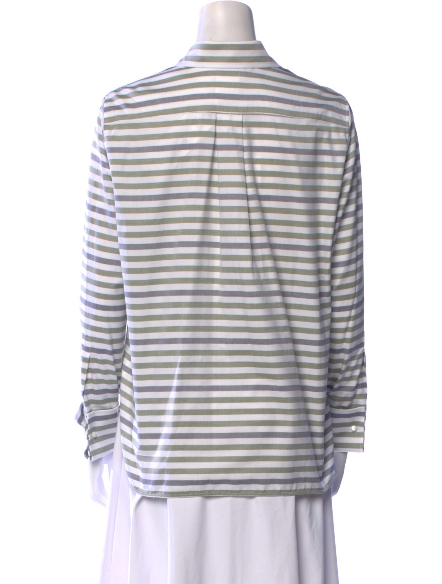 Max Mara Striped Long Sleeve Button-Up Top w/ Tags