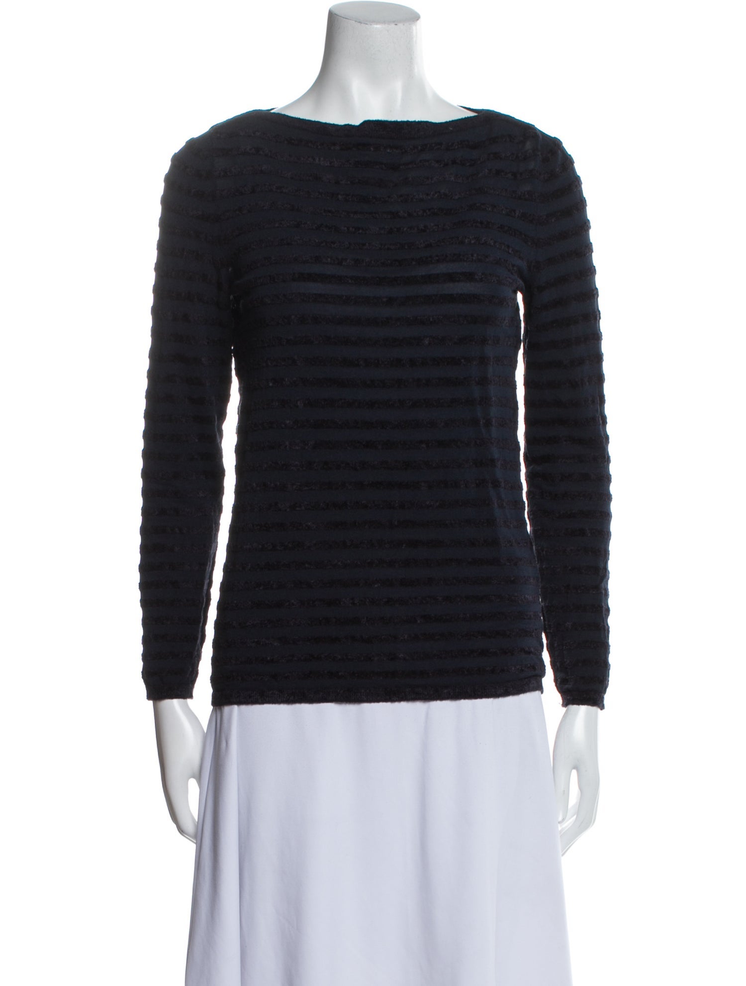 Max Mara Bateau Neckline Long Sleeve Top