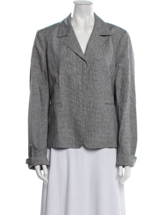 Max Mara Linen Houndstooth Print Blazer