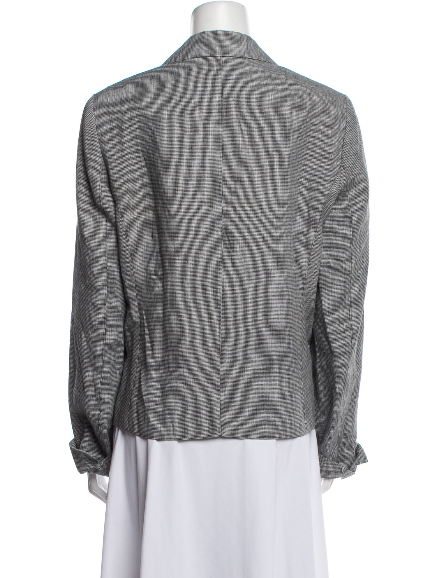 Max Mara Linen Houndstooth Print Blazer