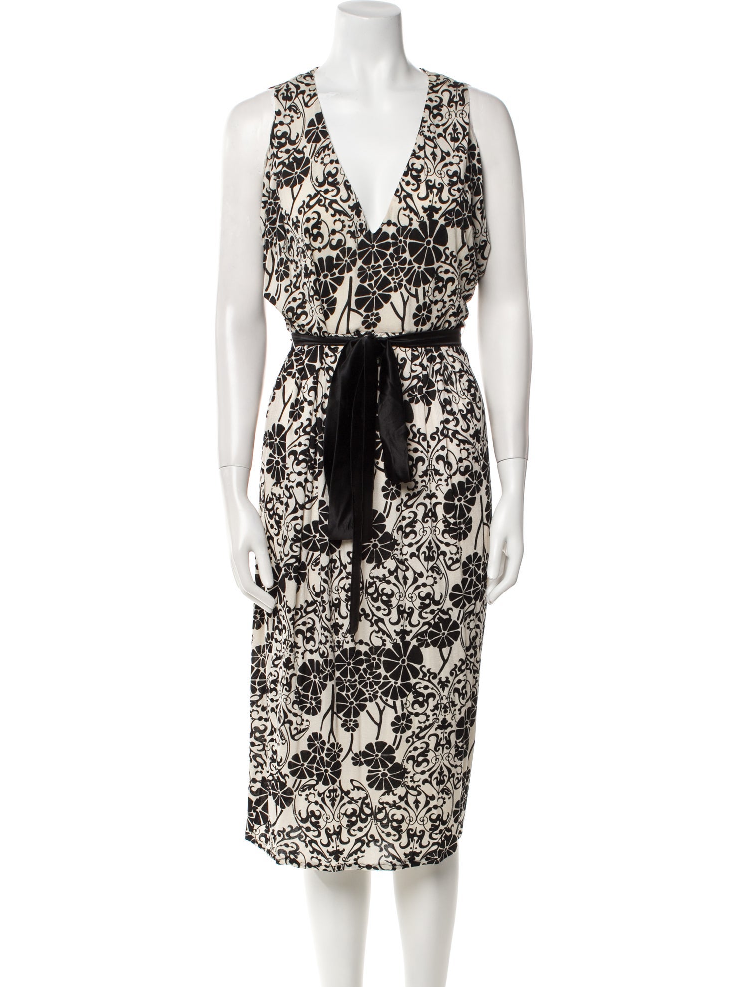 Max Mara Floral Print Midi Length Dress