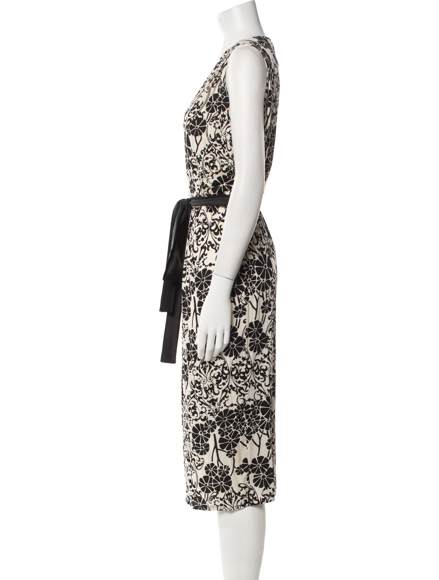 Max Mara Floral Print Midi Length Dress