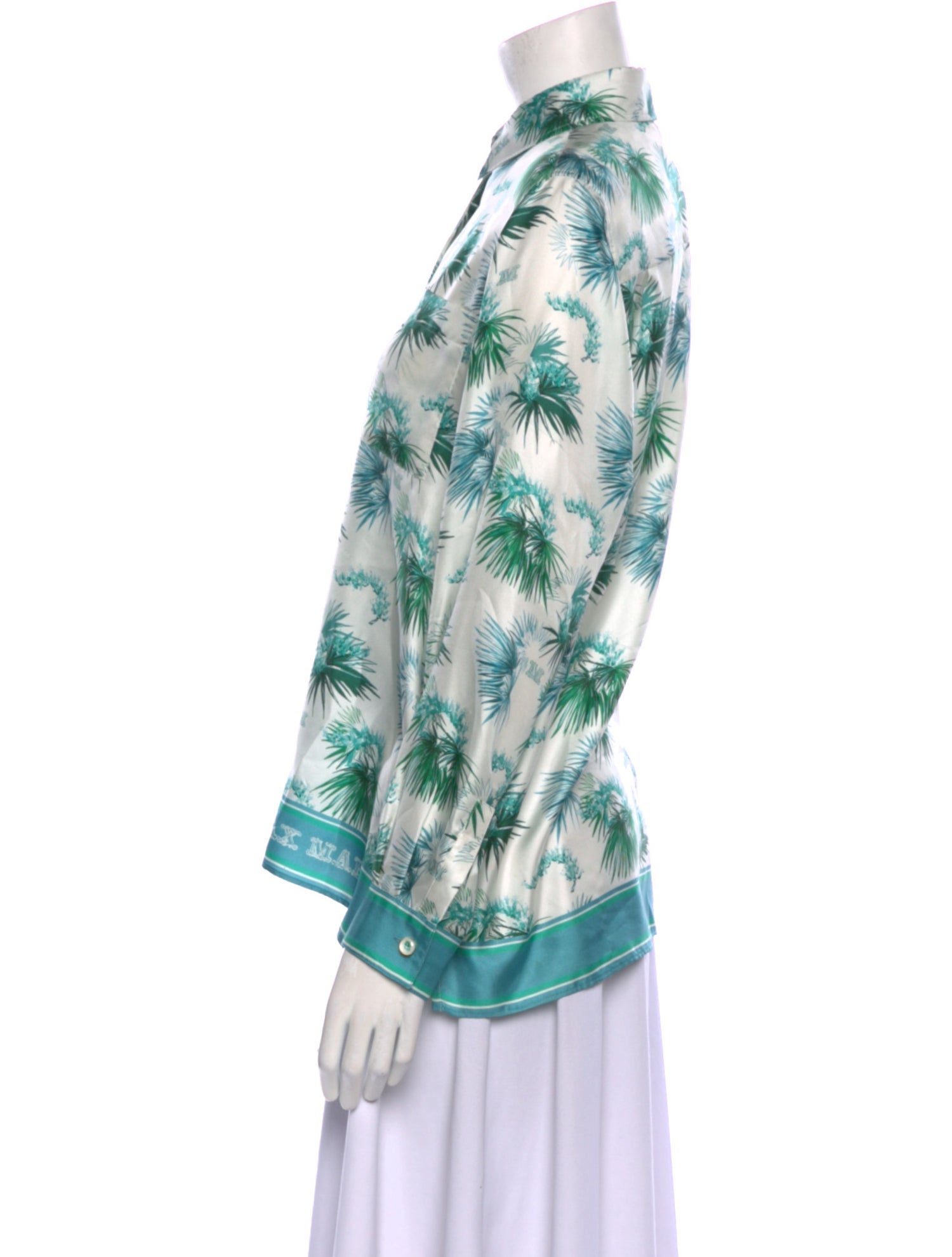 Max Mara Silk Printed Button-Up Top