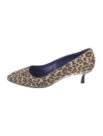 Max Mara Suede Animal Print Pumps