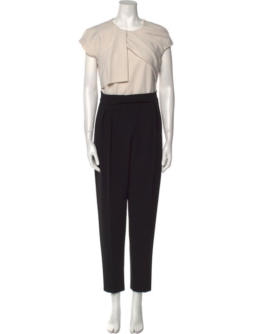 Max Mara Colorblock Pattern Crew Neck Jumpsuit