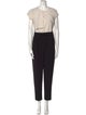 Max Mara Colorblock Pattern Crew Neck Jumpsuit