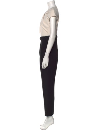 Max Mara Colorblock Pattern Crew Neck Jumpsuit
