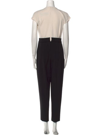 Max Mara Colorblock Pattern Crew Neck Jumpsuit