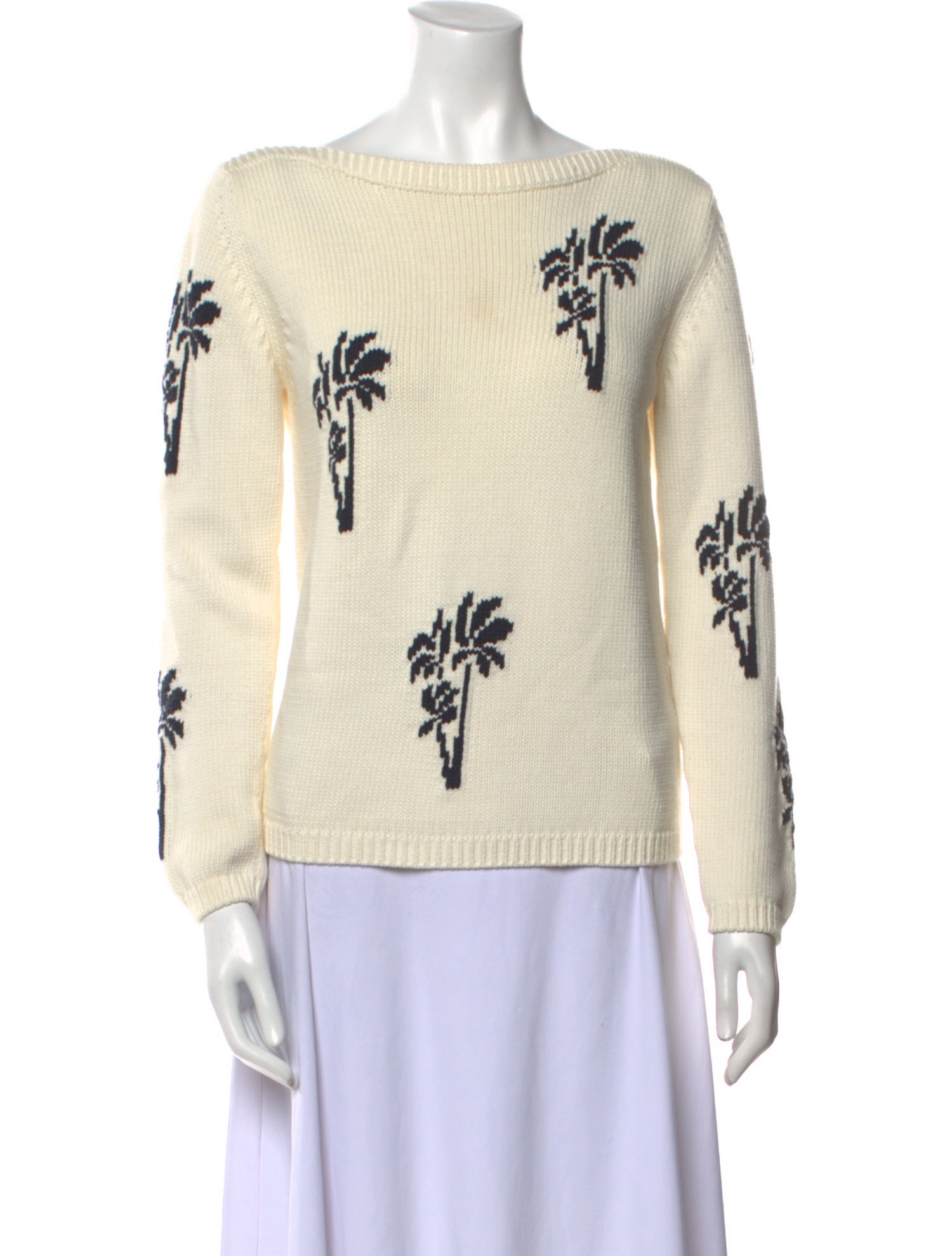 Max Mara Printed Bateau Neckline Sweater