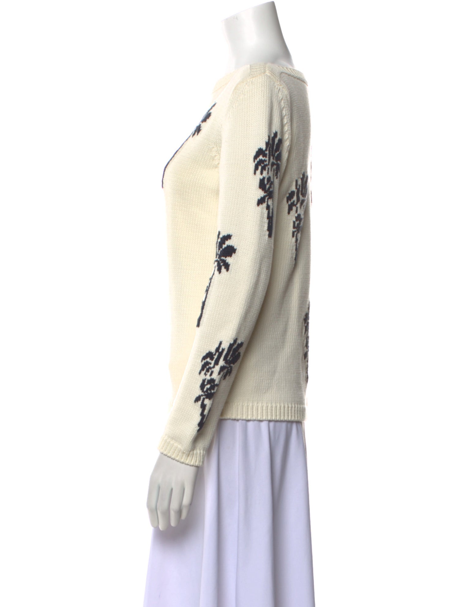 Max Mara Printed Bateau Neckline Sweater