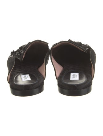 Max Mara Suede Crystal Embellishments Mules