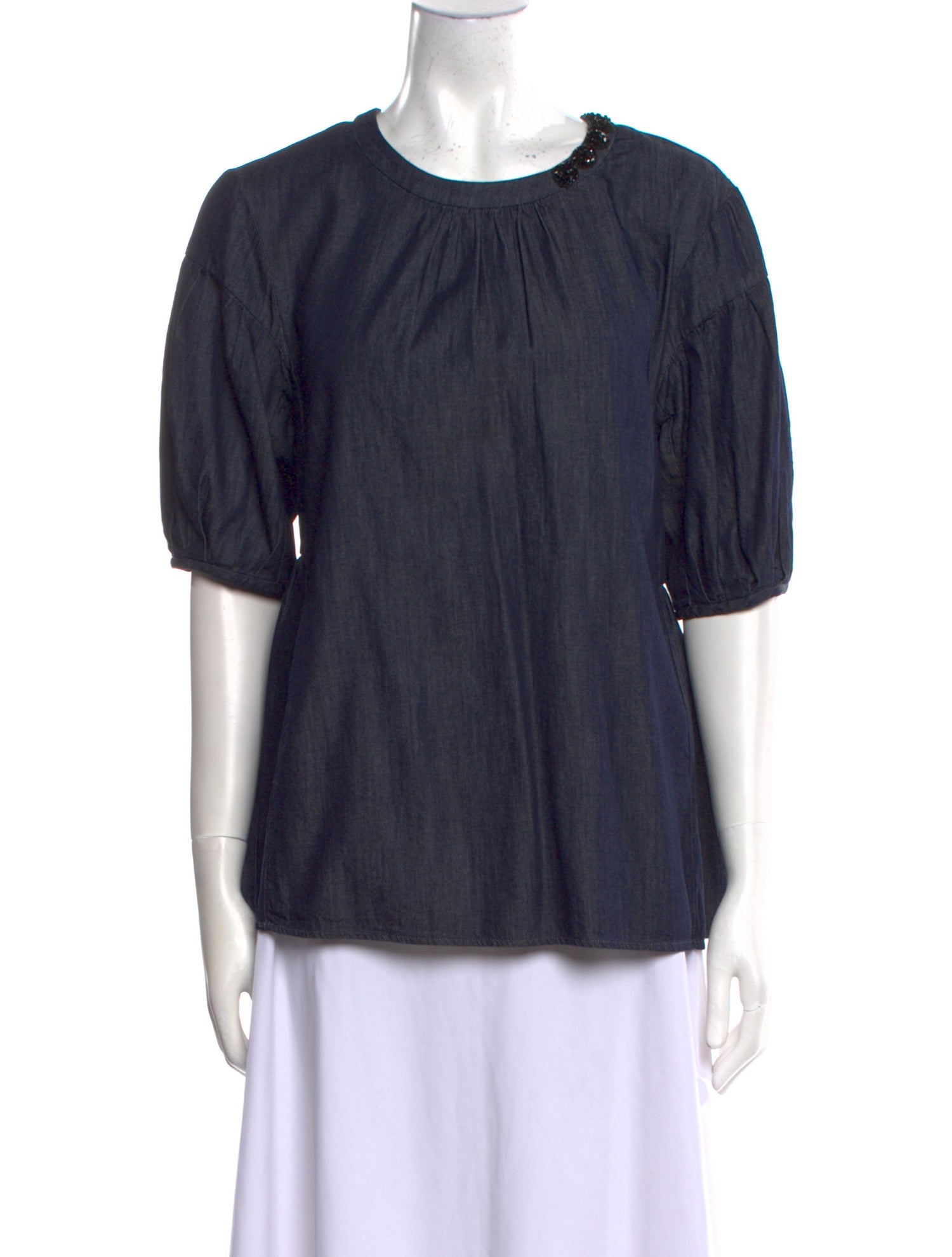 Max Mara Crew Neck Short Sleeve Blouse