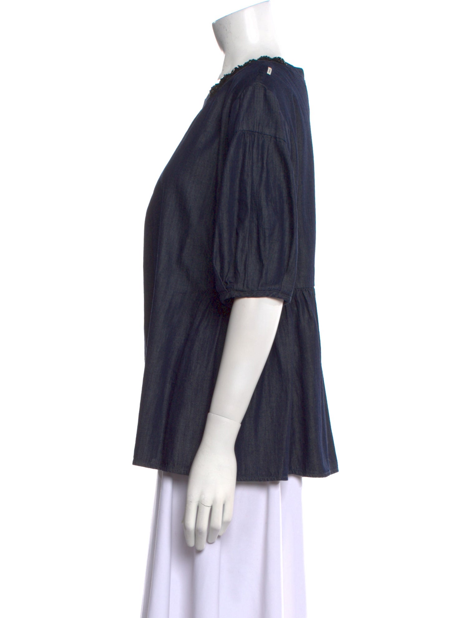 Max Mara Crew Neck Short Sleeve Blouse