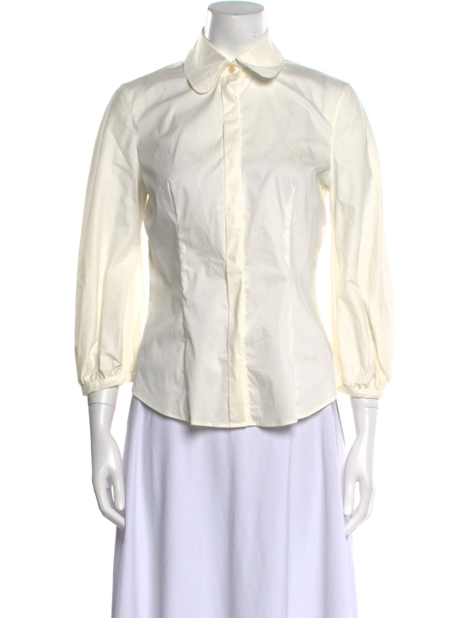 Max Mara Three-Quarter Sleeve Button-Up Top