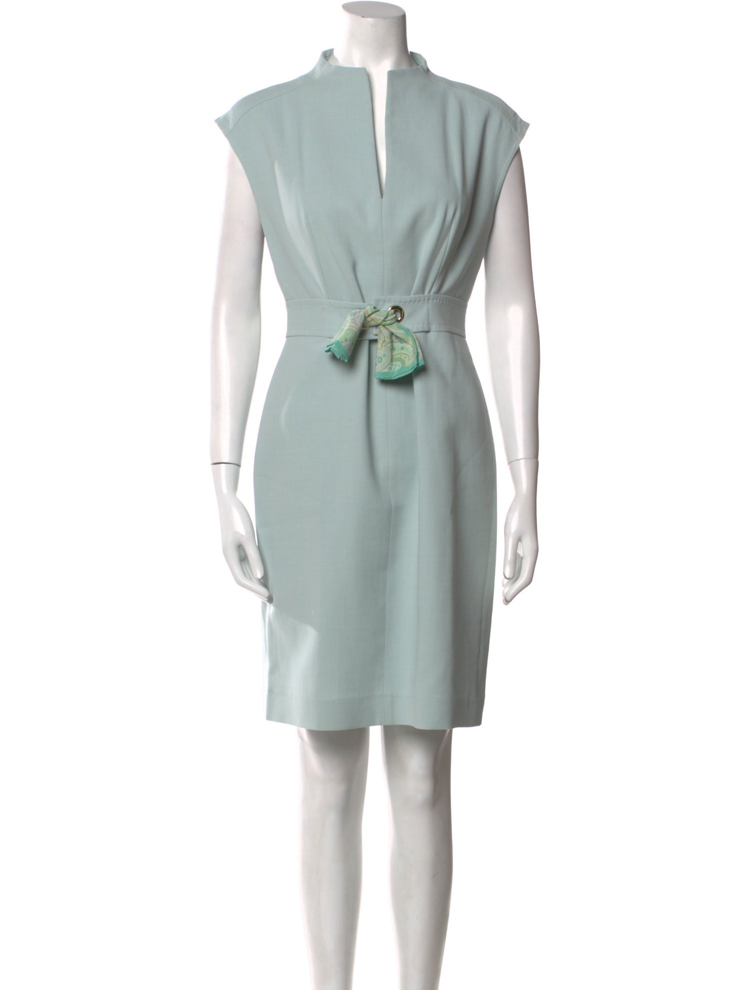 Max Mara Mock Neck Knee-Length Dress